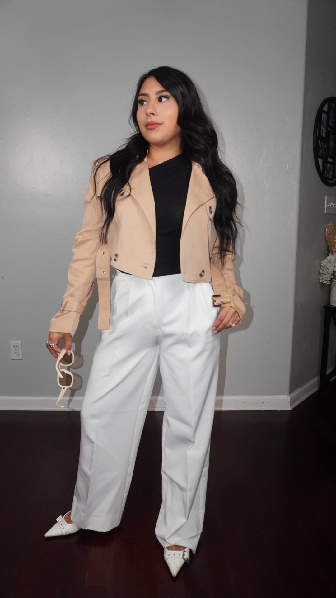 Alma Crop Trench Coat Jacket
