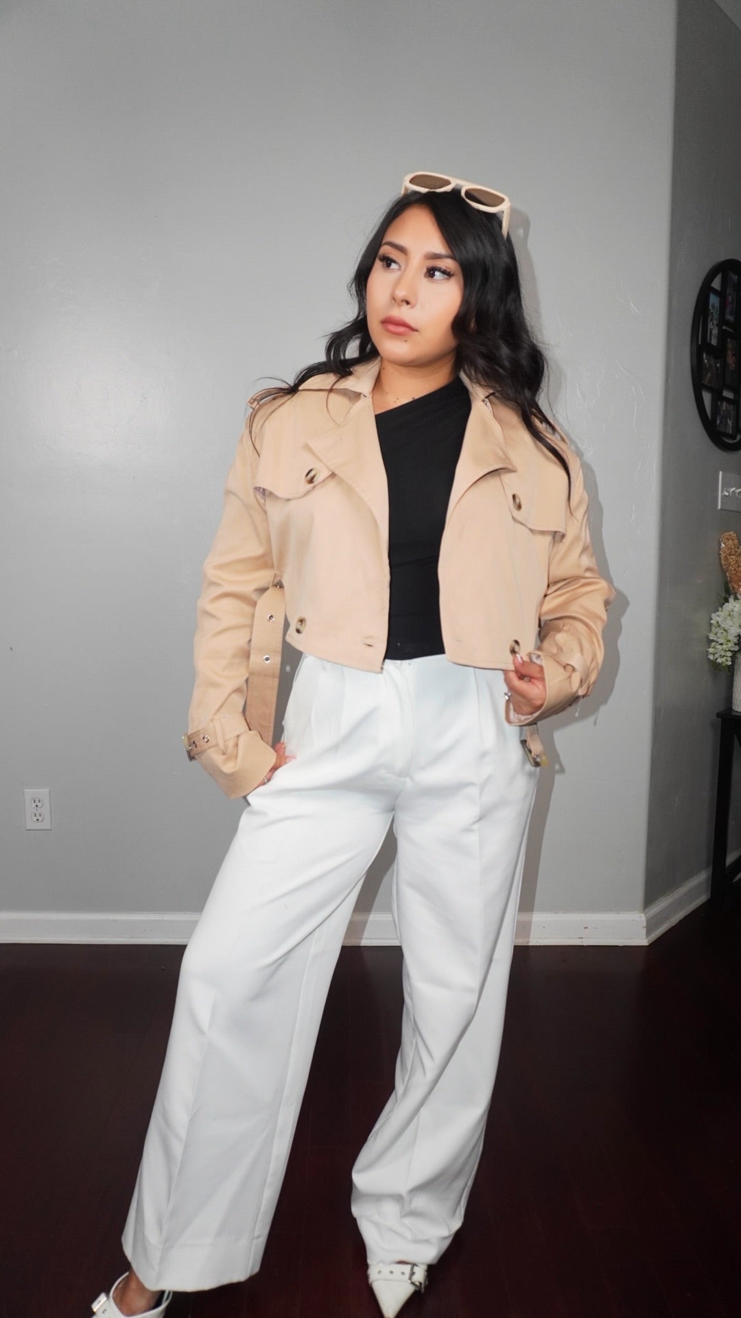 Alma Crop Trench Coat Jacket