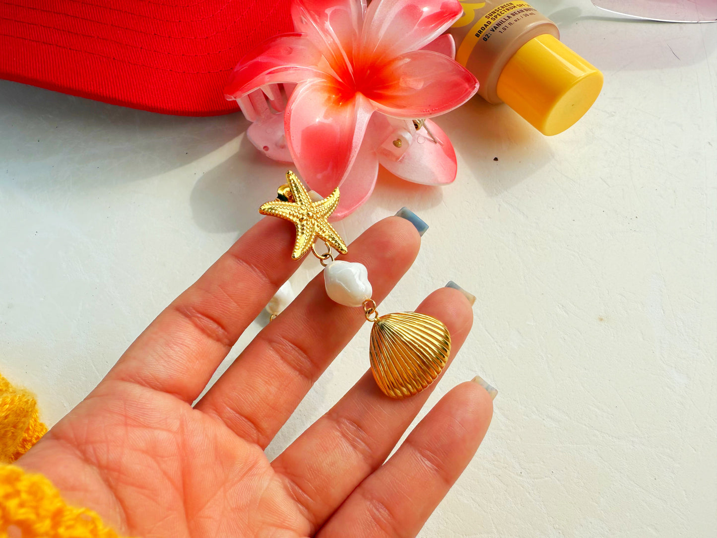 Ariel Starfish Pendant Stainless Steel Earrings