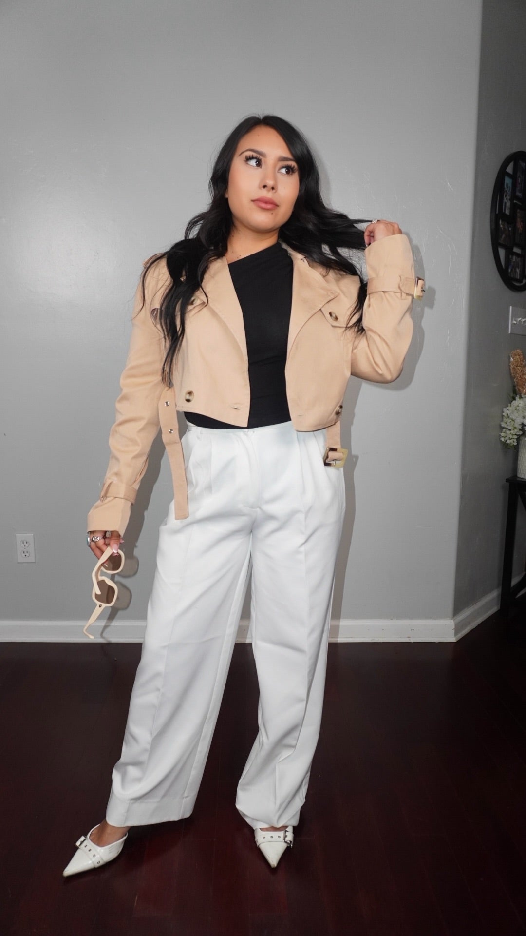 Alma Crop Trench Coat Jacket