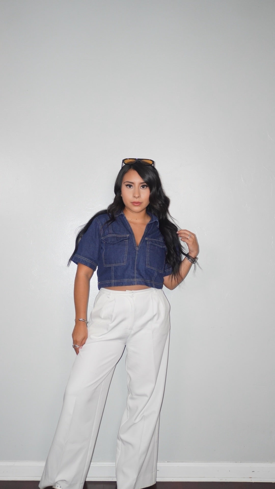 Jada Denim Collared Top