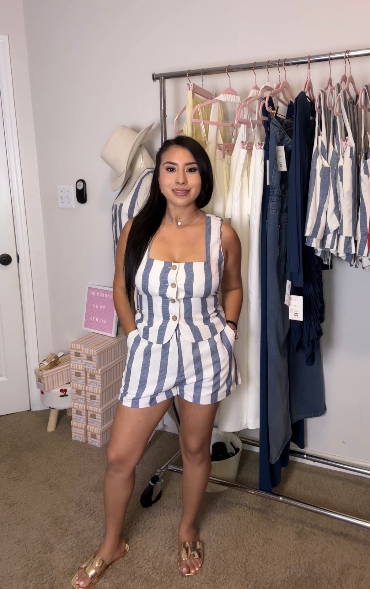 Azul striped shorts