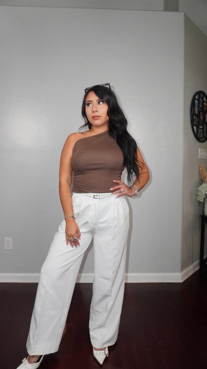 Thalia one shoulder tank top