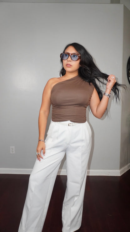 Thalia one shoulder tank top