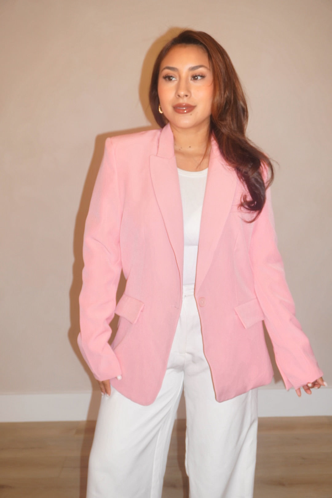 Amara Blush Pink Boyfriend Blazer