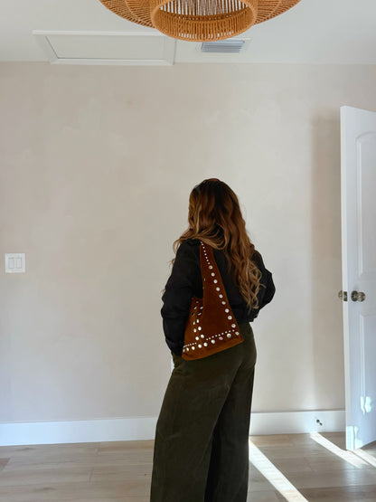 Becky Suede Rivets Tote Bag