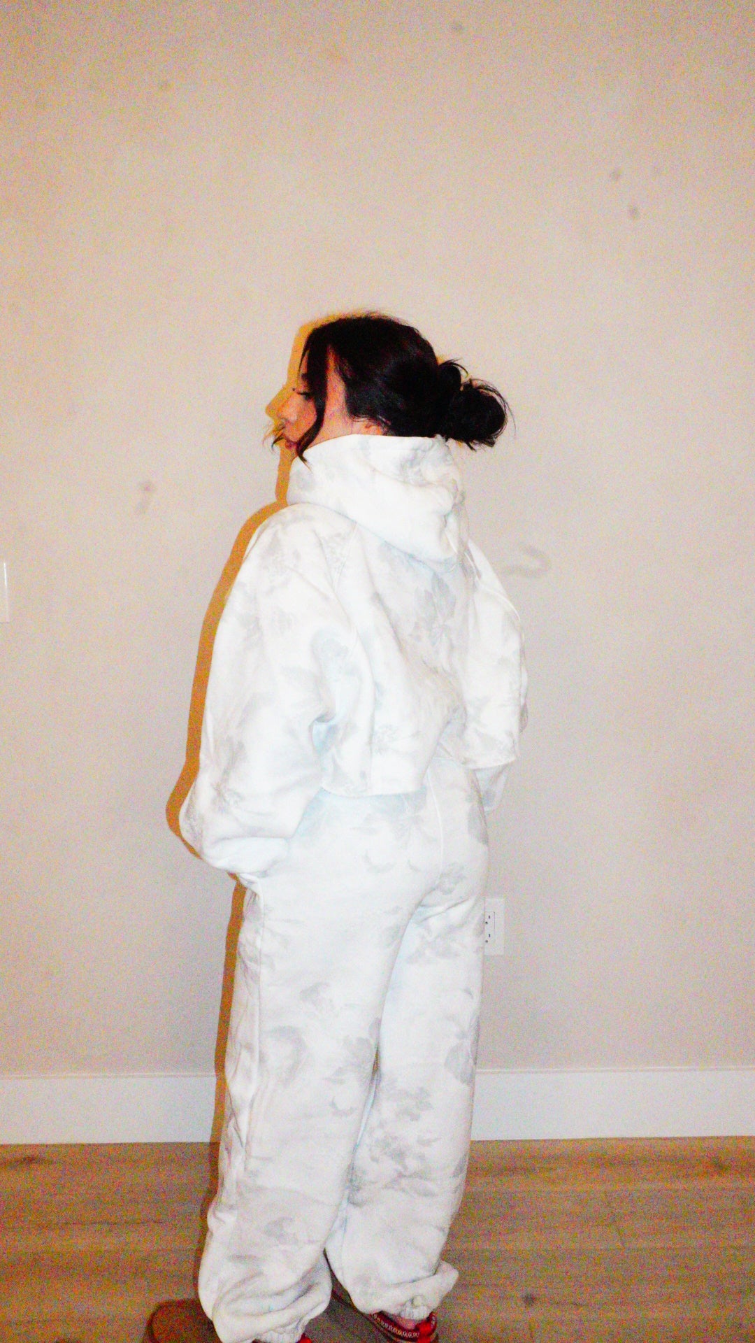 Brenda Flower Washed Hoodie Set