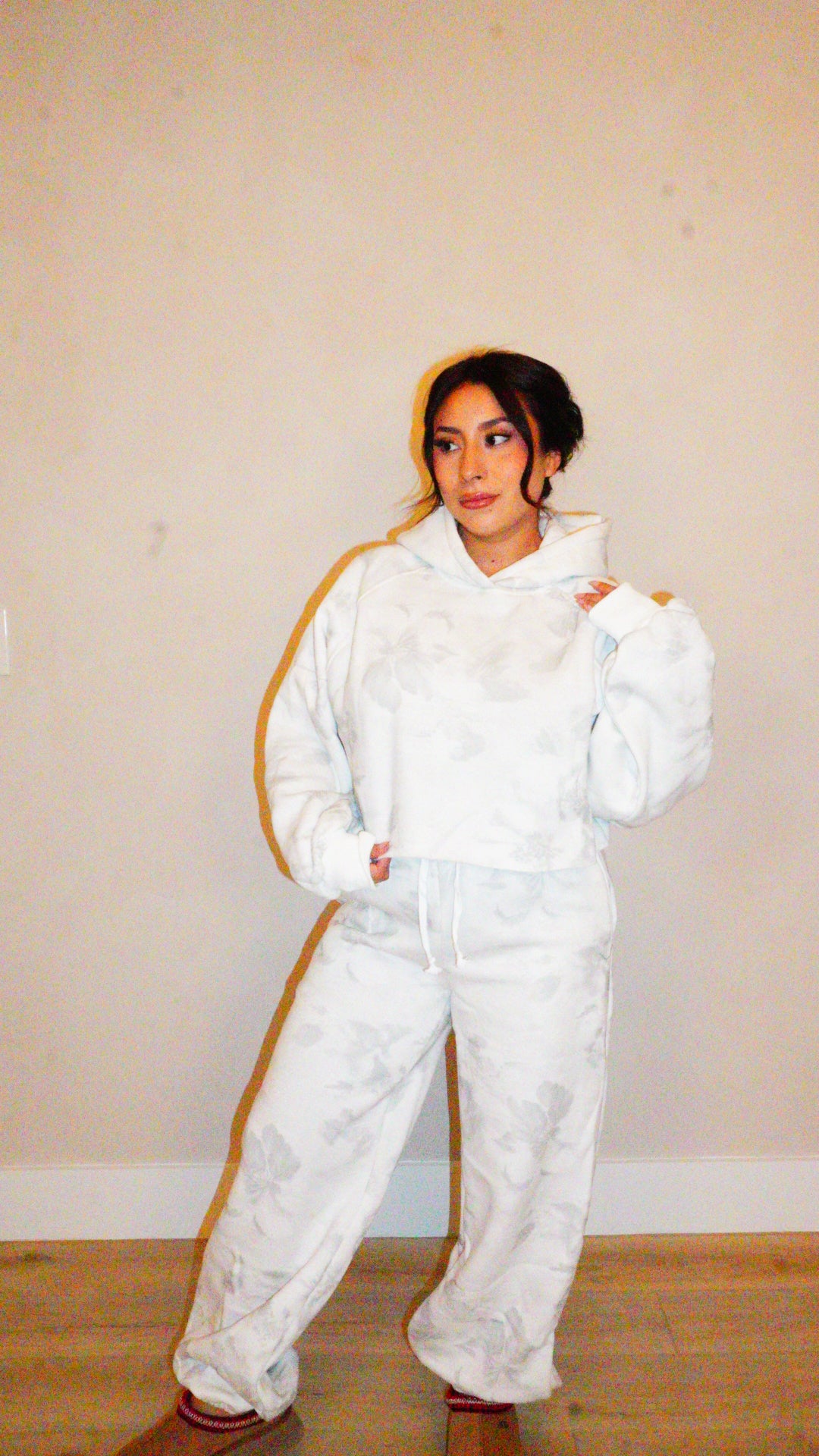 Brenda Flower Washed Hoodie Set