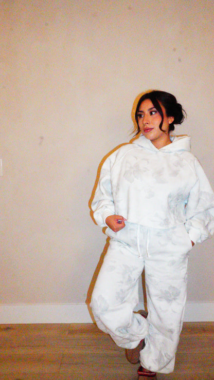 Brenda Flower Washed Hoodie Set