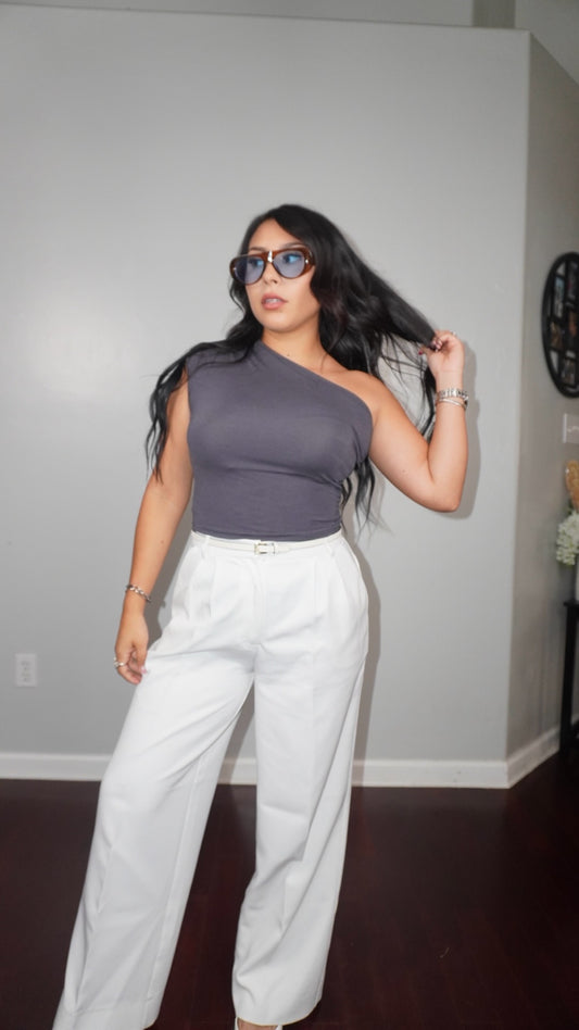 Thalia one shoulder tank top