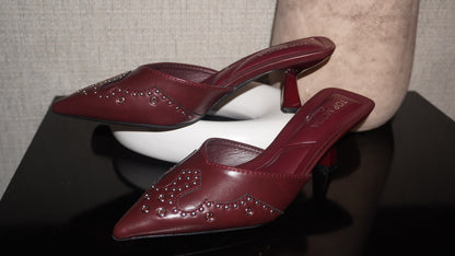 Rosalia Wine Studs Kitten Heels