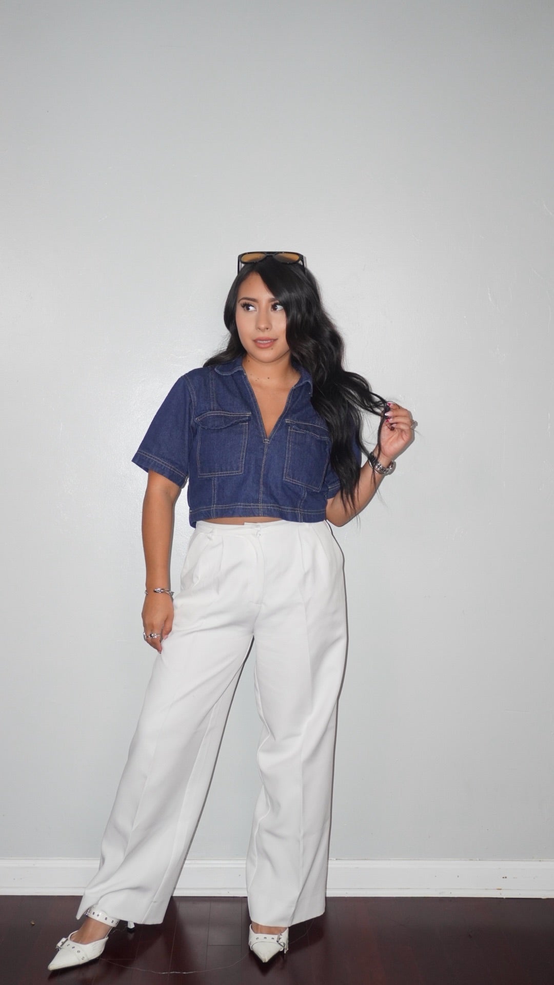 Jada Denim Collared Top