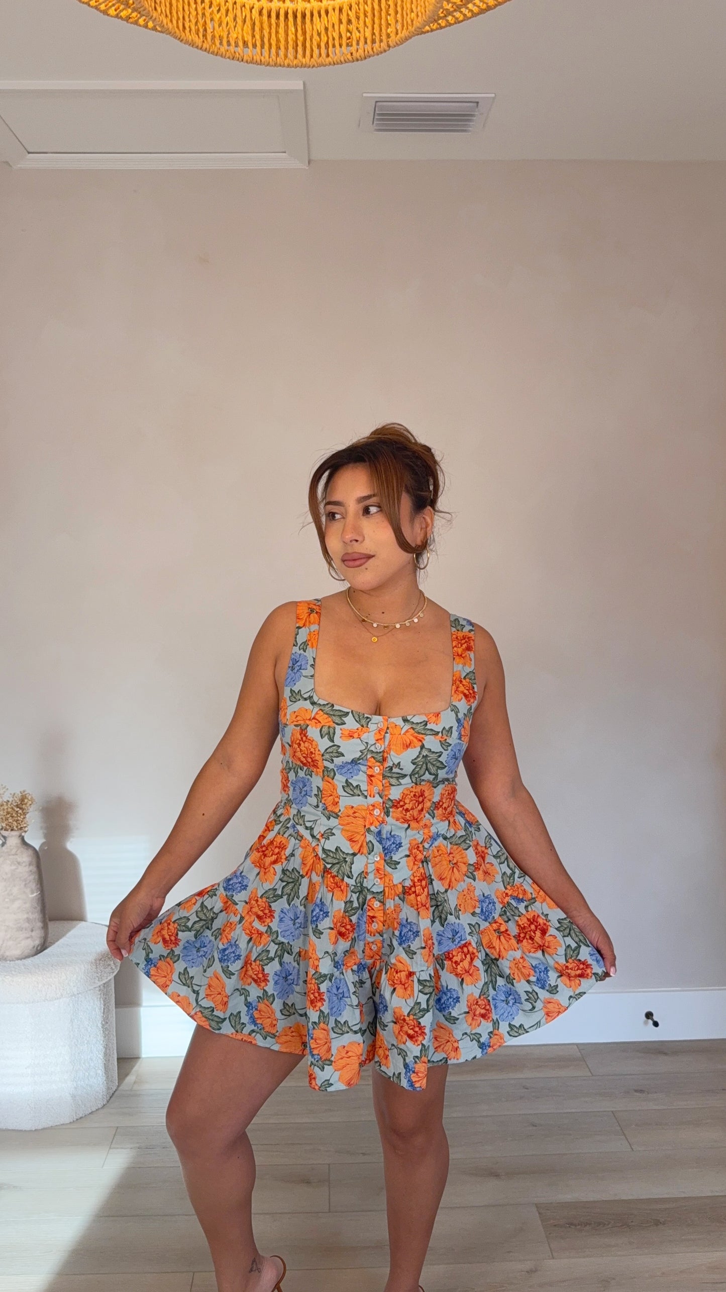 Juno Floral Button Front Romper