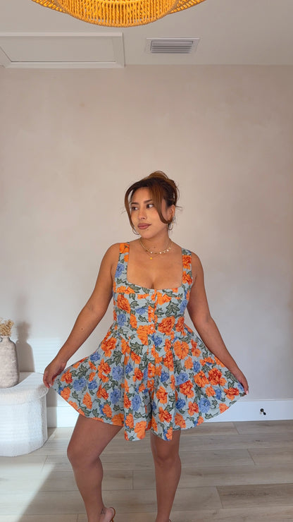 Juno Floral Button Front Romper