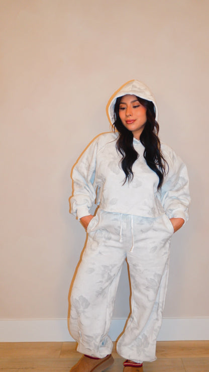 Brenda Flower Washed Hoodie Set