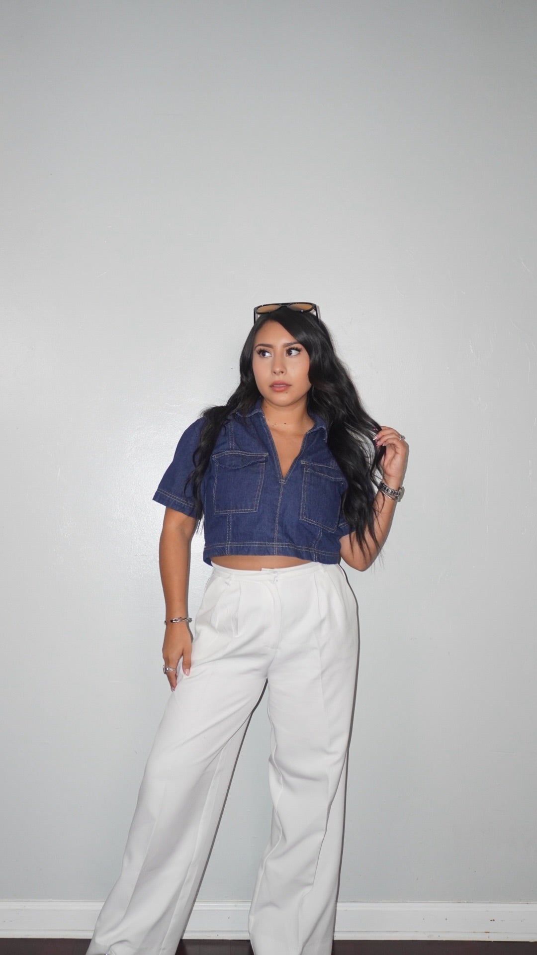 Jada Denim Collared Top
