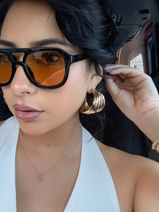 Esmeralda Gold Hoop Earrings