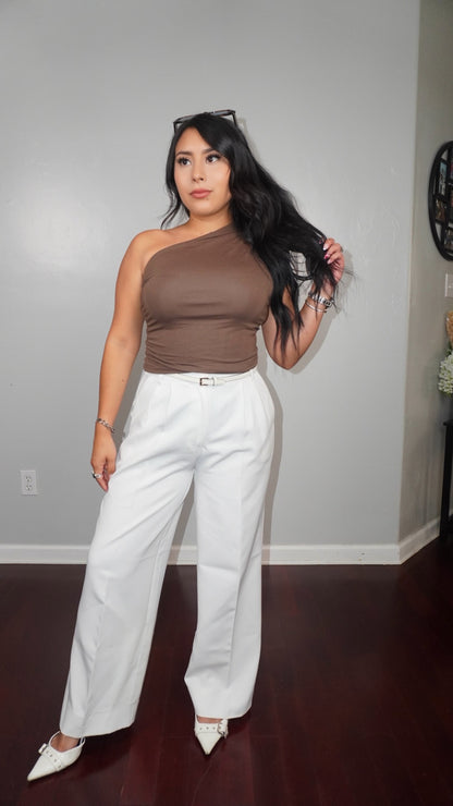 Thalia one shoulder tank top