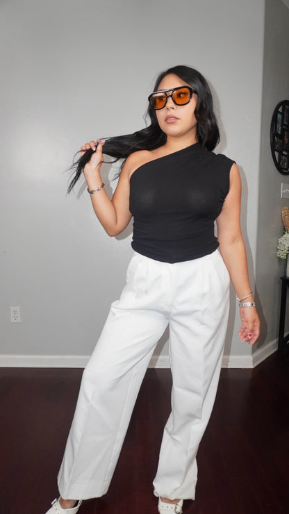 Thalia one shoulder tank top