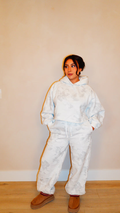 Brenda Flower Washed Hoodie Set