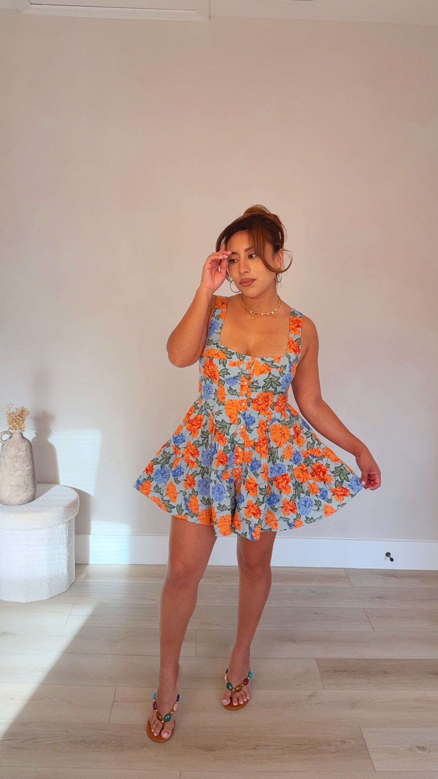 Juno Floral Button Front Romper
