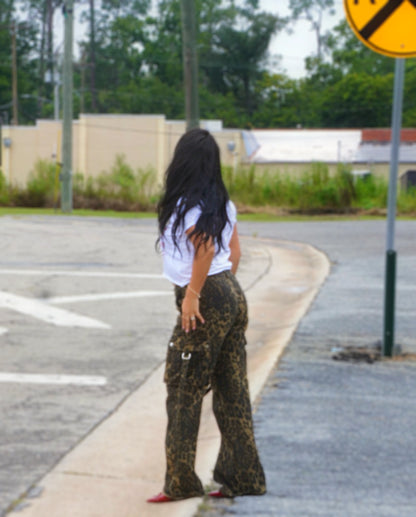 Alexa Leopard Cargo Pants