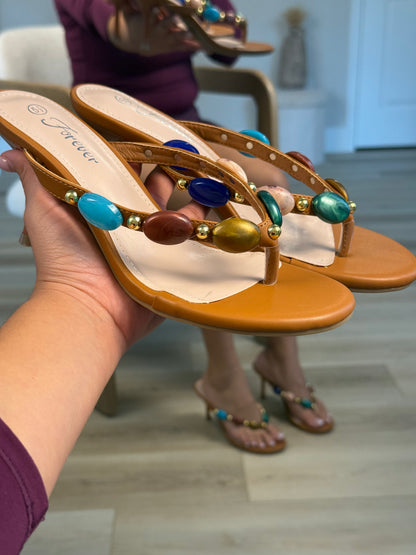 Bianca Thong Gemstones Heel