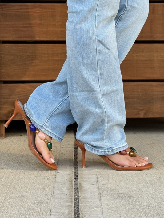 Bianca Thong Gemstones Heel