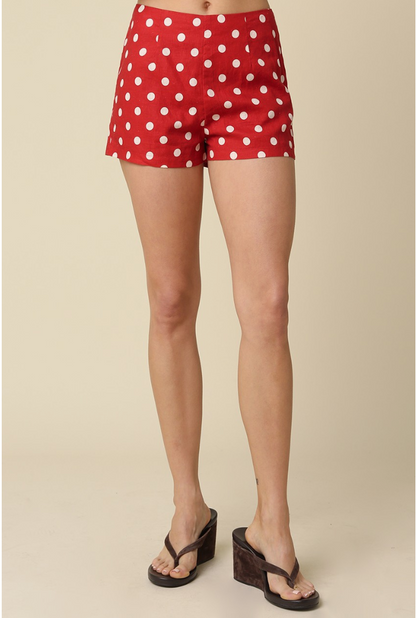 Kenzie Polka Dot Linen Shorts