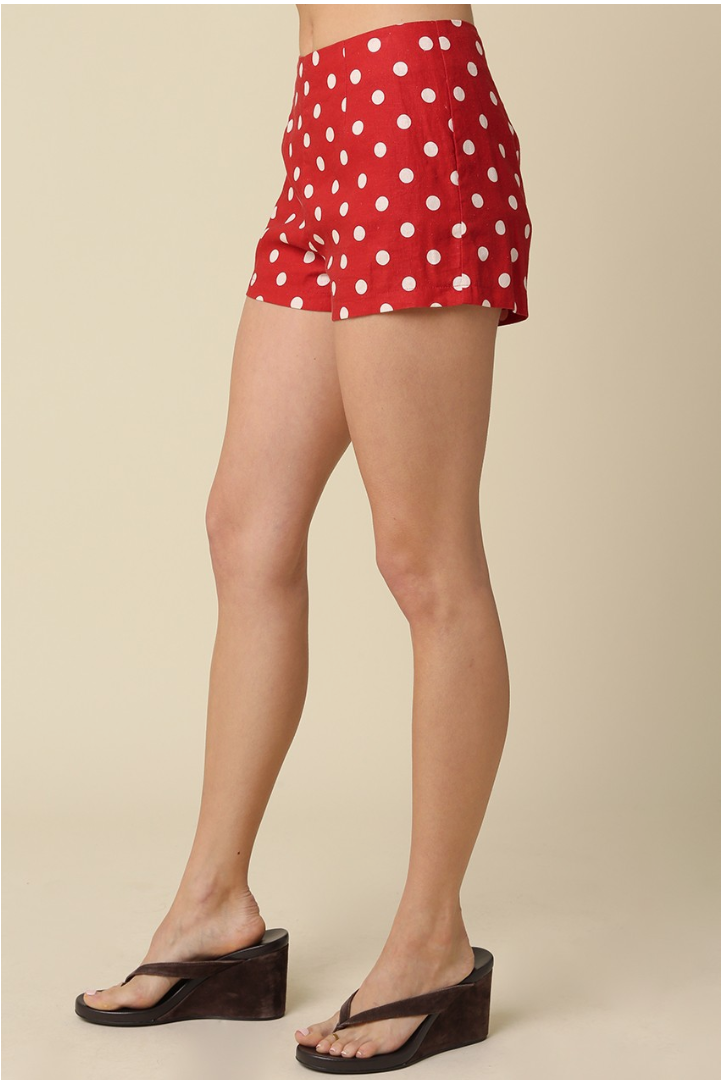 Kenzie Polka Dot Linen Shorts