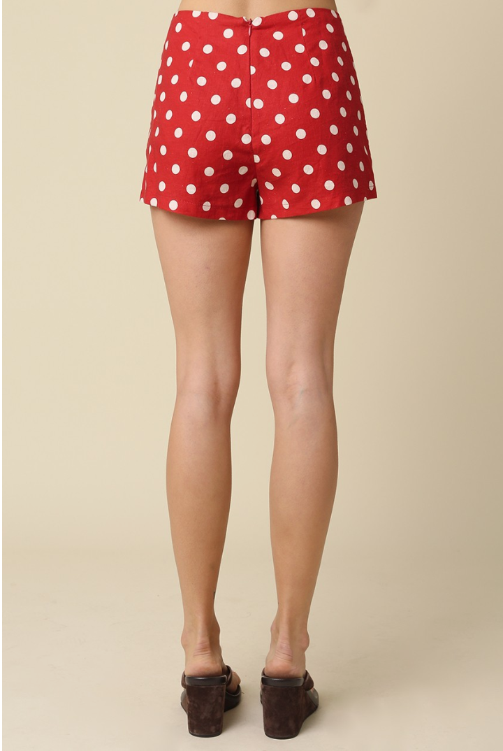 Kenzie Polka Dot Linen Shorts