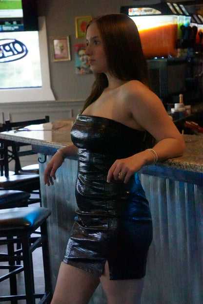 Patricia Leather Croc Dress